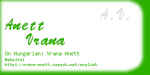 anett vrana business card